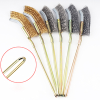 Curved / Straight Steel Soft Bonsai Brush Garden Cleaning Tool Hand Tools Safe and Eco-friendly Rust Removal Brushes