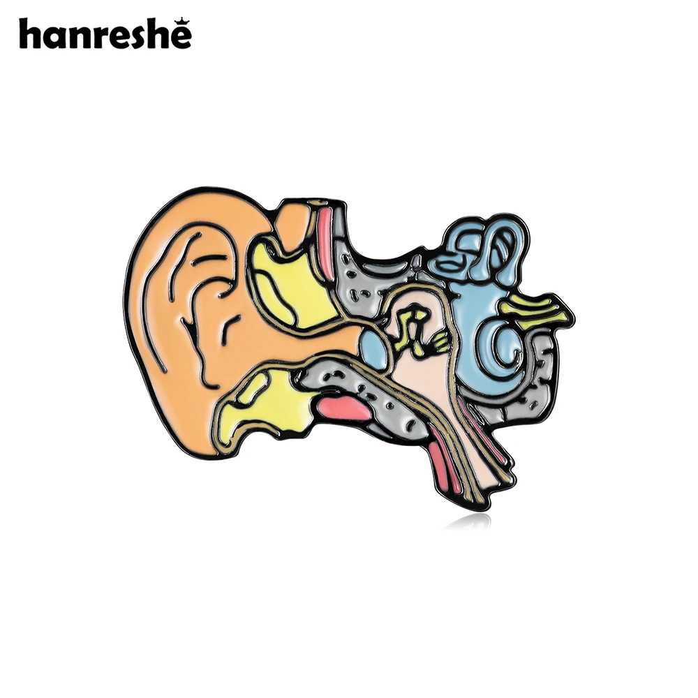 Hanreshe Cochlea Anatomy Brooch Medical Ear Enamel Pin Otolaryngology Biology Jewelry Accessories for ENT Doctor Nurse Student