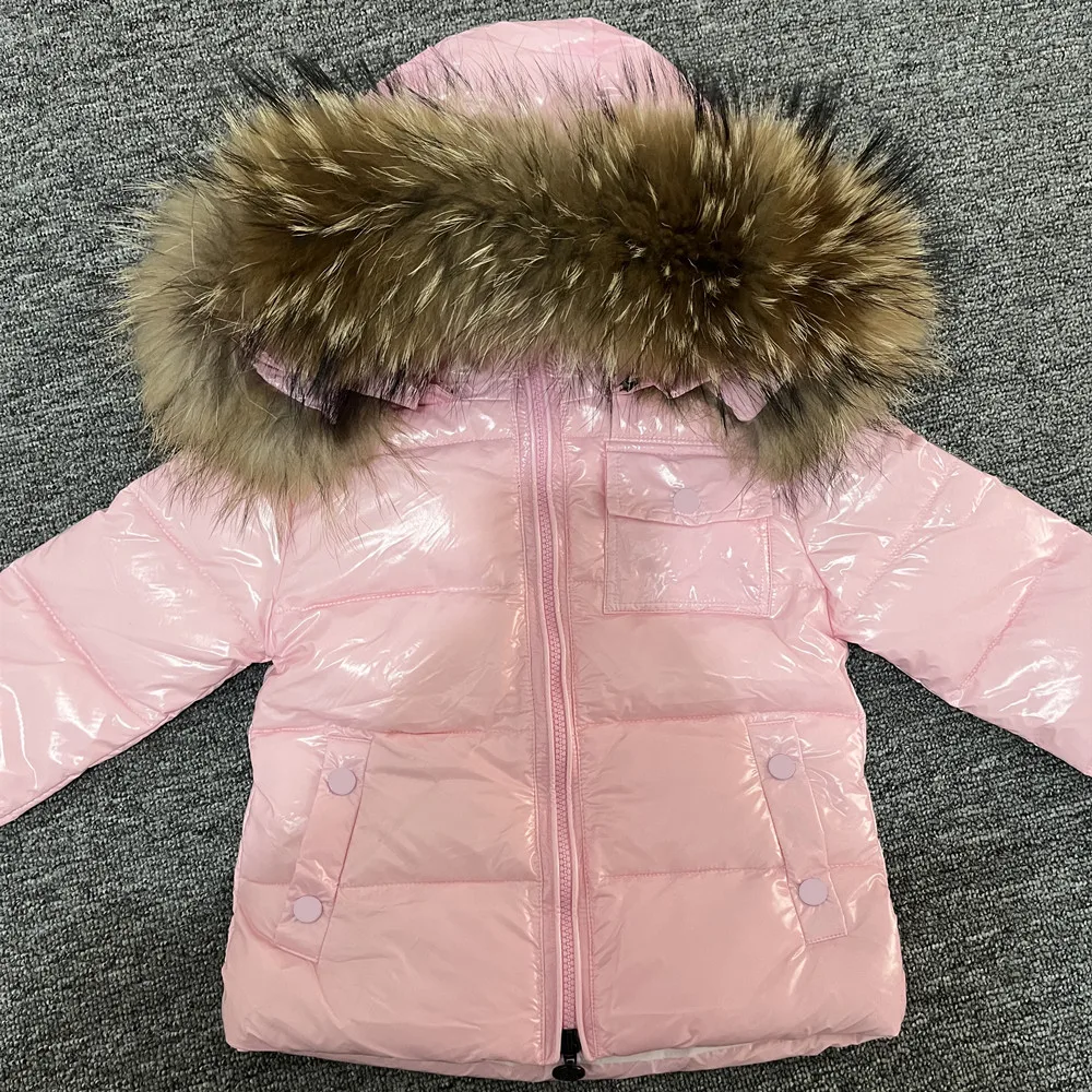 Fashion Girls Winter Down Coat Real Fur Collar Kids Warm Jacket For Baby Boys 1-13Years Outwear Children\'s Warm Snowsuit