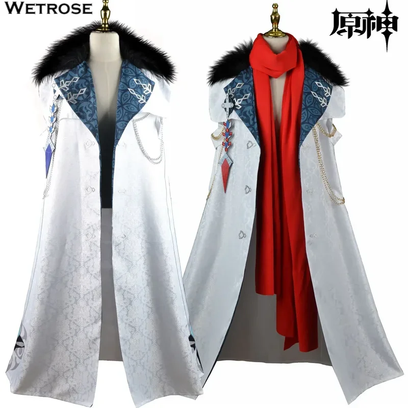 【Wetrose】In Stock Genshin Impact Fatui Harbinger Cloak Tartaglia Childe Knave Rooster Cosplay Costumes FullSet Game Halloween