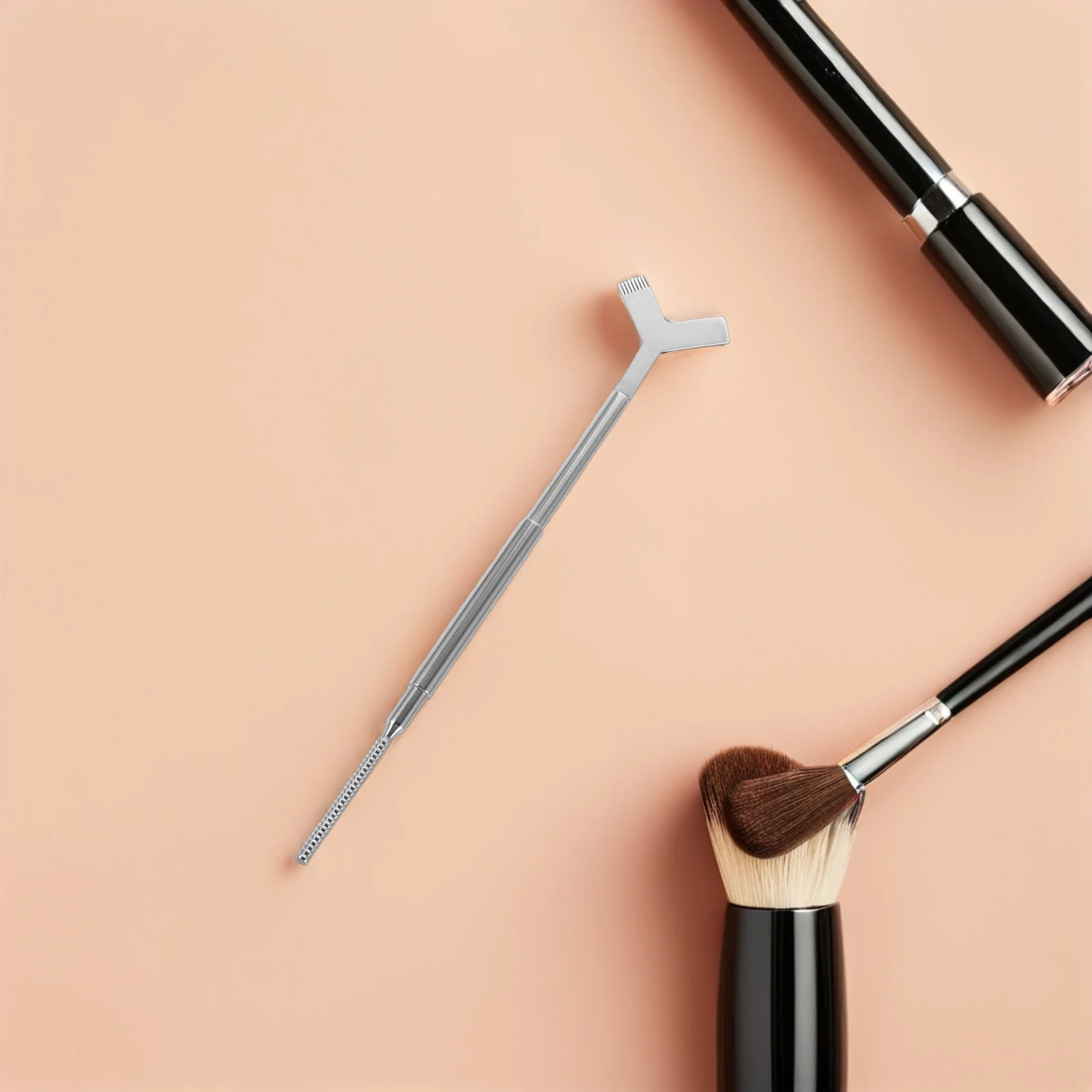 

Eyelash Care Kit Stainless Steel 3 in 1 Lash Tool Y Shaped Brush Comb Lifter for At Home Professional Salons