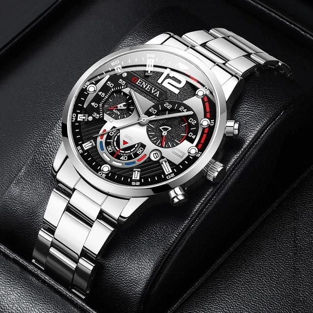 Fashion Men's Watches Stainless Steel Band Analog Quartz Wristwatch with Calendar 5 Fashion Men's Watches Stainless Steel Band Analog Quartz Wristwatch with Calendar 5