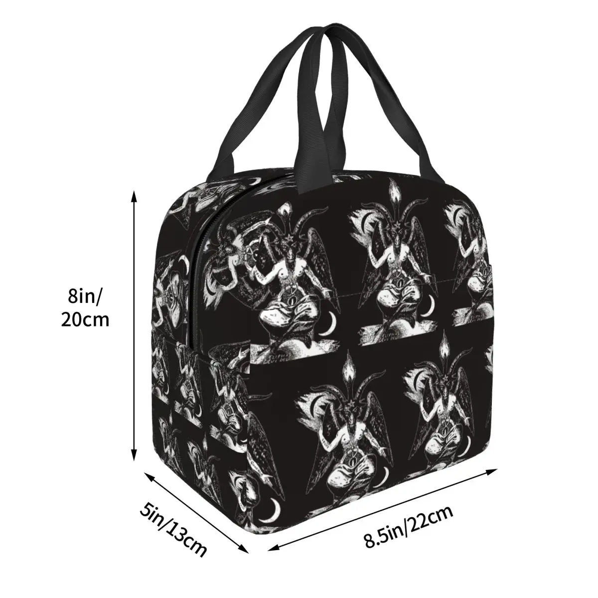 Baphomet Goat Satan Devil Goth Insulated Lunch Bag for Women Children Leakproof Food Boxes Thermal Lunch Box Tote