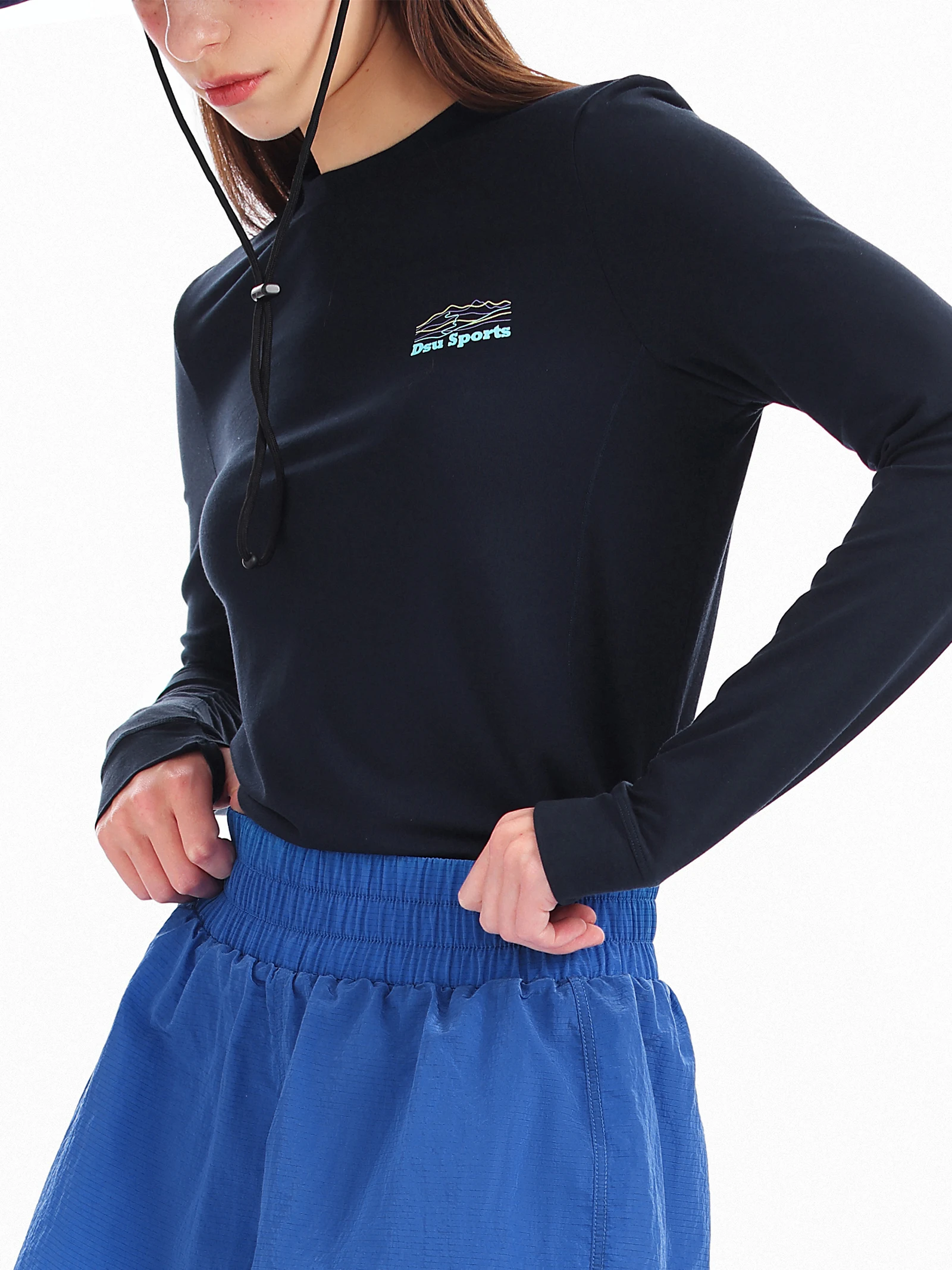 DSU Women's Long Sleeve T-Shirt Wool Blend Lenzing Lyocell Soft Comfortable Skin-friendly Base Shirt round Neck Print Top