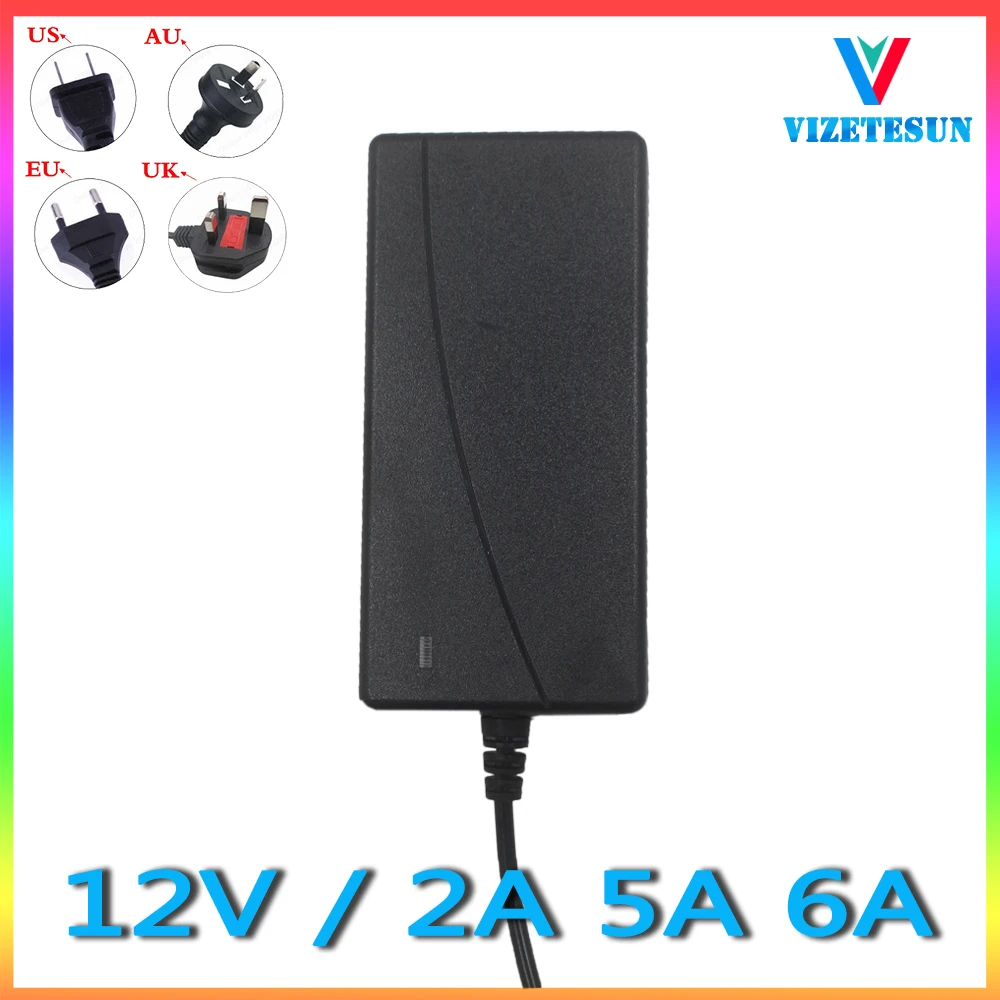 

12V 2A 5A 6A Surveillance Camera Switch Power Adapter DC 5.5*2.1MM Regulated Power Cord