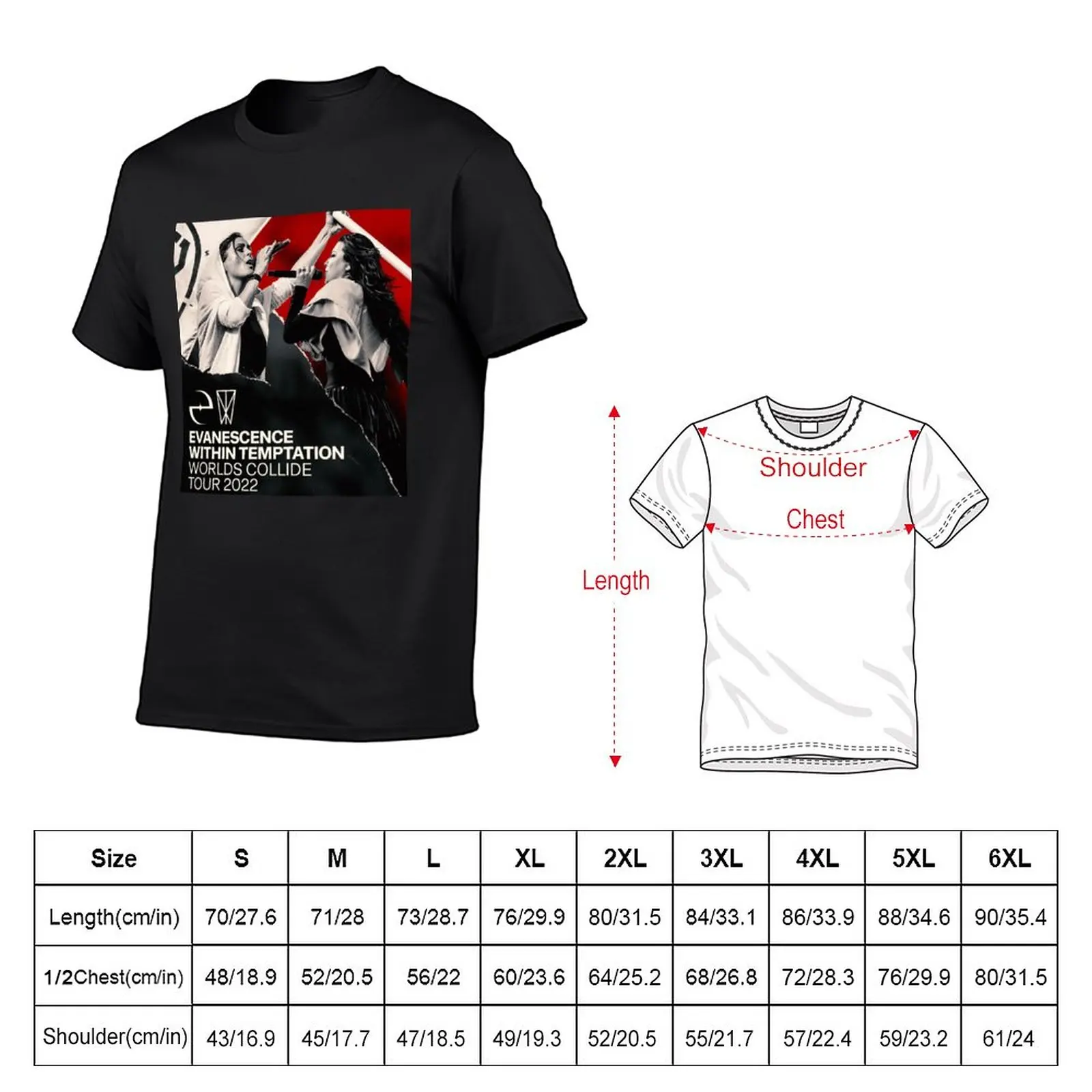 New evanescence temptation collide tour 2022 masmart T-Shirt custom t shirt quick drying shirt slim fit t shirts for men