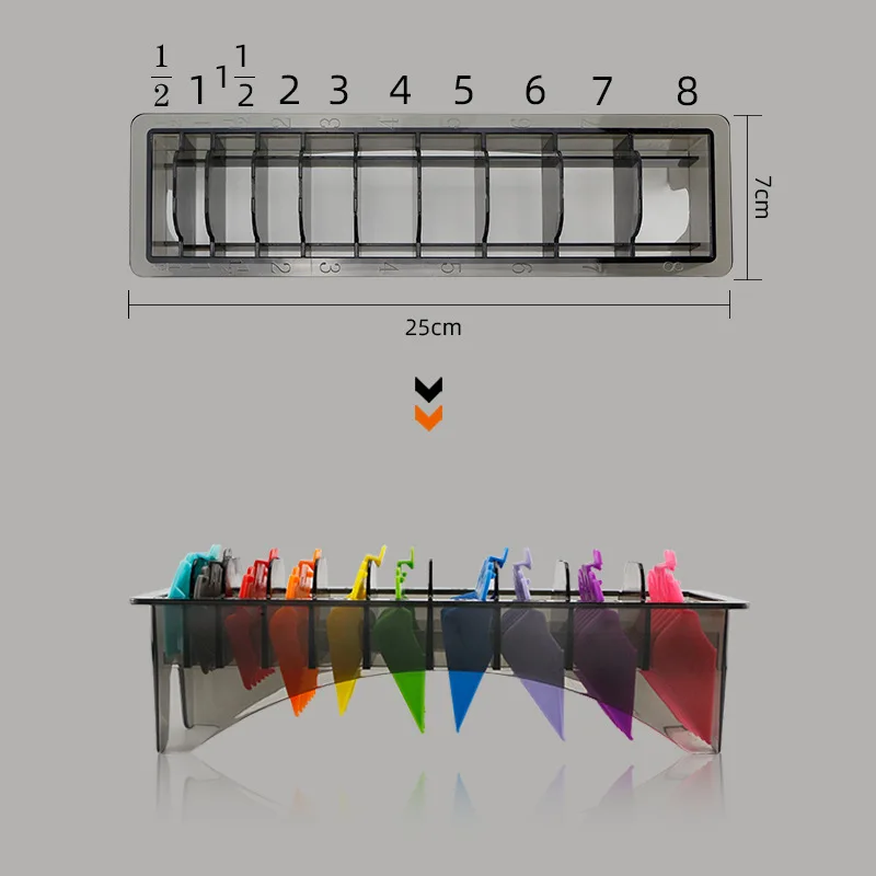 

10 Grid Black White Limit Comb Storage Box Electric Push Scissors Caliper Rack Hair Styling Tools Haircutting Tool Set Box