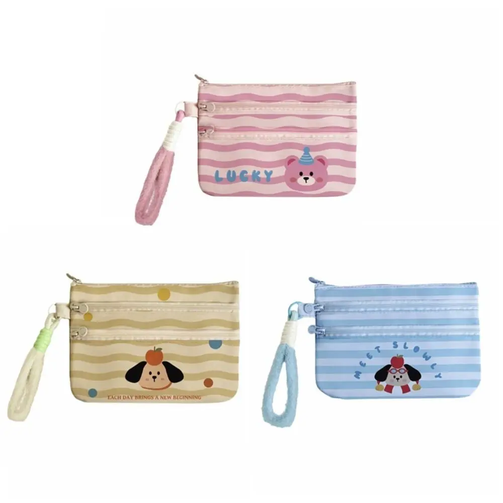 

Cute Three Layer ID Storage Bag Portable Waterproof Card Holder Handbag Cartoon Multi Functional Passport Holder Boarding Pass