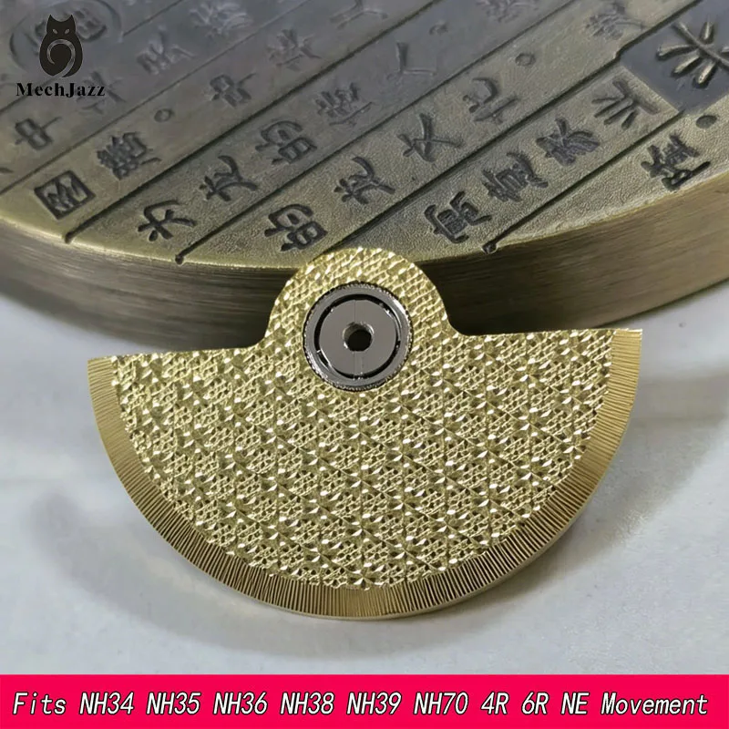 Custom Diamond Cut Pattern Watch Rotor (Oscillating Weight) for NH34/NH35/NH36 Movement, Mechanical Watch Modification Parts