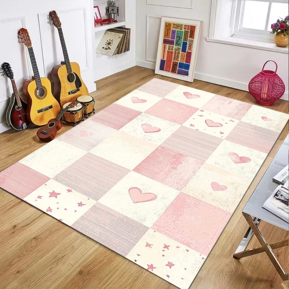 سجاد لطيف اللون ناعم غير قابل للانزلاق سجادة غرفة المعيشة وغرفة النوم وغرفة الدراسة سجادة أرضية سهلة التنظيف هدية ديكور المنزل سجادة لعب للأطفال