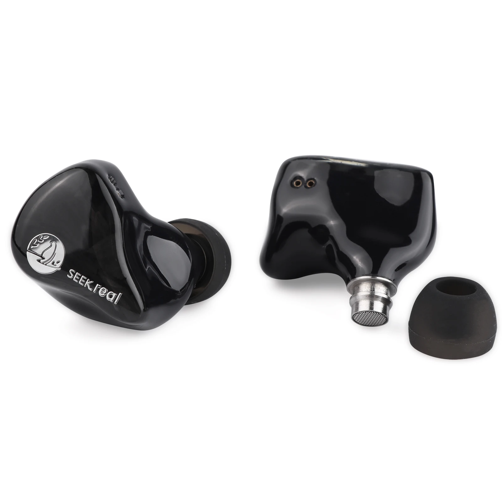 SeekReal الصوت الانصهار IEM 1DD + 6BA الهجين سائق في الأذن HiFi رصد سماعات 2Pin 0.78 مللي متر انفصال الفضة مطلي OCC كابل