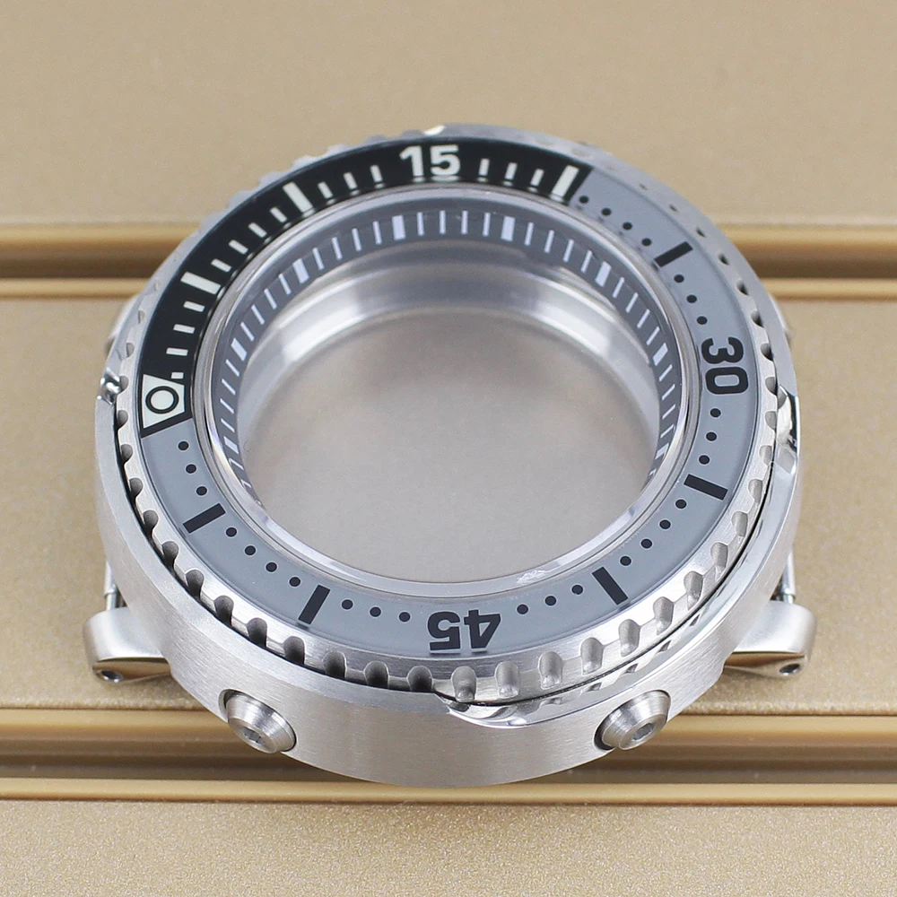 Серебристый корпус часов 43,3 мм с кольцом в виде главы, сапфировое стекло для Seiko Nh34 Nh35 Nh36 Nh38, механизм 28,5 мм, модифицированный циферблат Tuna Baby