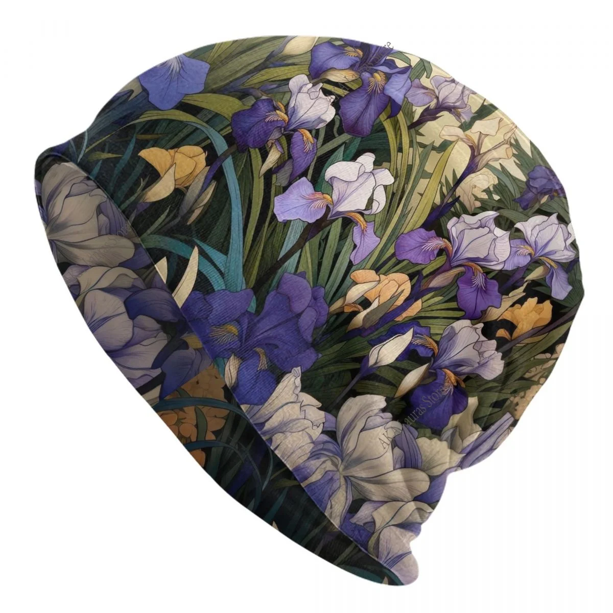 Irises 2 Van Gogh Unisex Bonnet Winter Outdoor Double Layer Thin Hats For Men Women