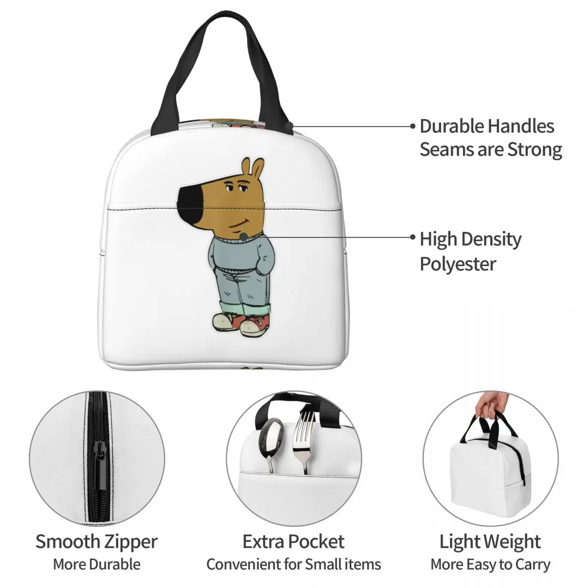 مضحك أنا مجرد رجل البرد ميمي معزول أكياس الغداء حقيبة للحفاظ على البرودة وجبة الحاويات كبيرة حمل علب الاغذية للرجال النساء كلية