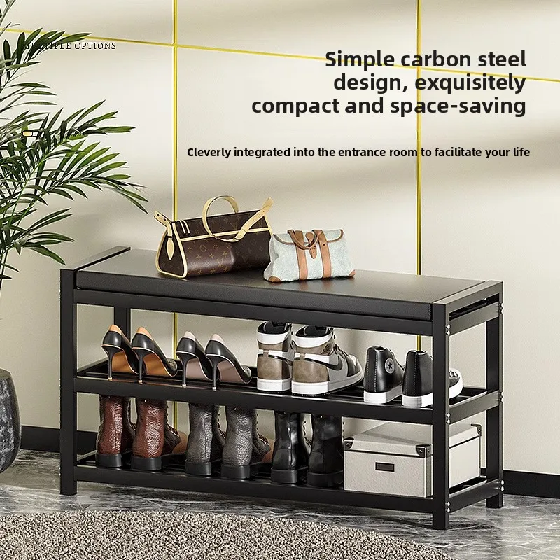 

Shoe rack home door multi-layer carbon steel entry door simple shoe change stool can sit outside the door corridor shoe cabinet