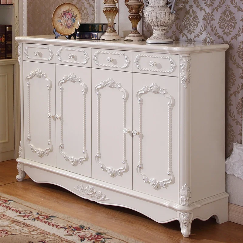 European French shoe cabinet living room shoe cabinet, display cabinet shoe rack simple pastoral white storage