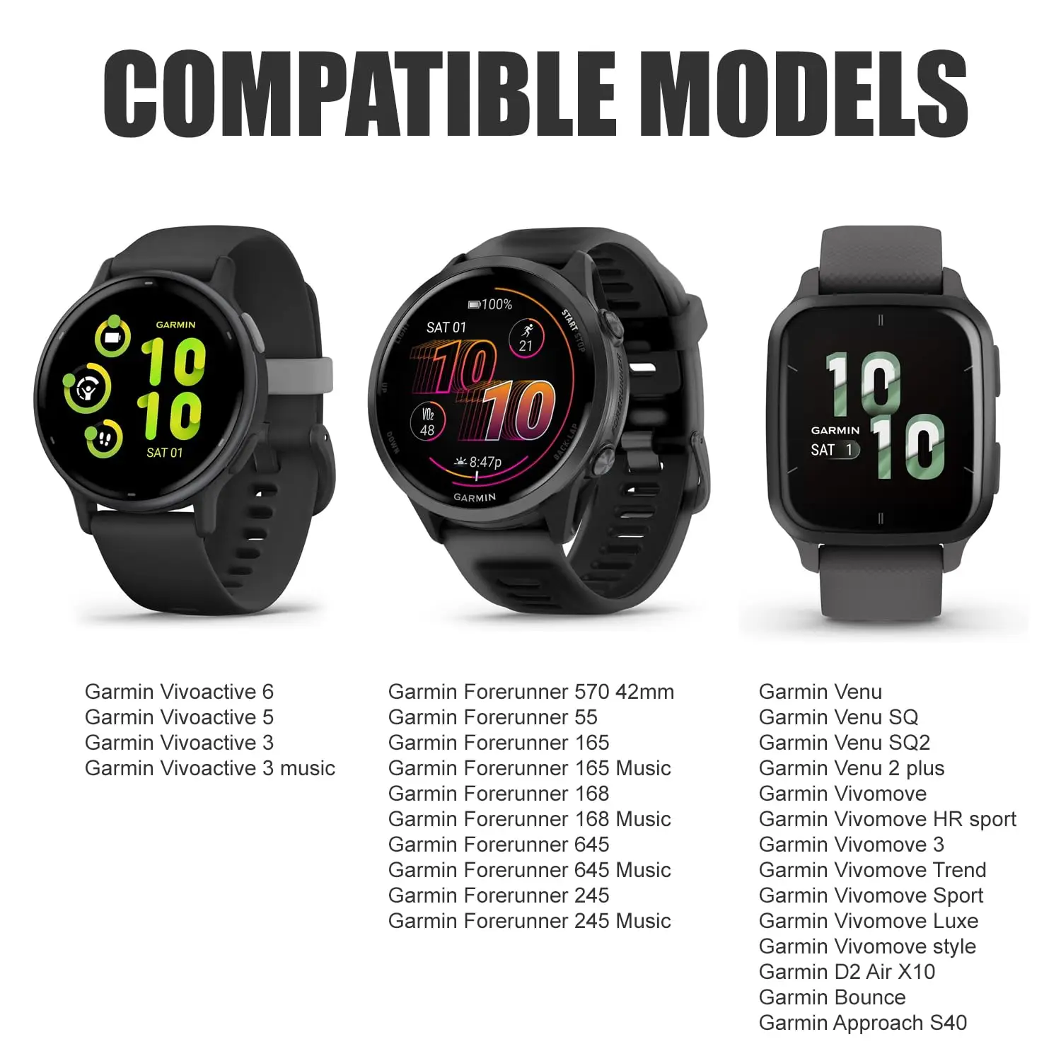 20mm 22mm Transparent Silicone Strap For Garmin Forerunner 170 70 570 265 255 165 55/Vivoactive 6 5 4/Venu Sport Band Bracelet