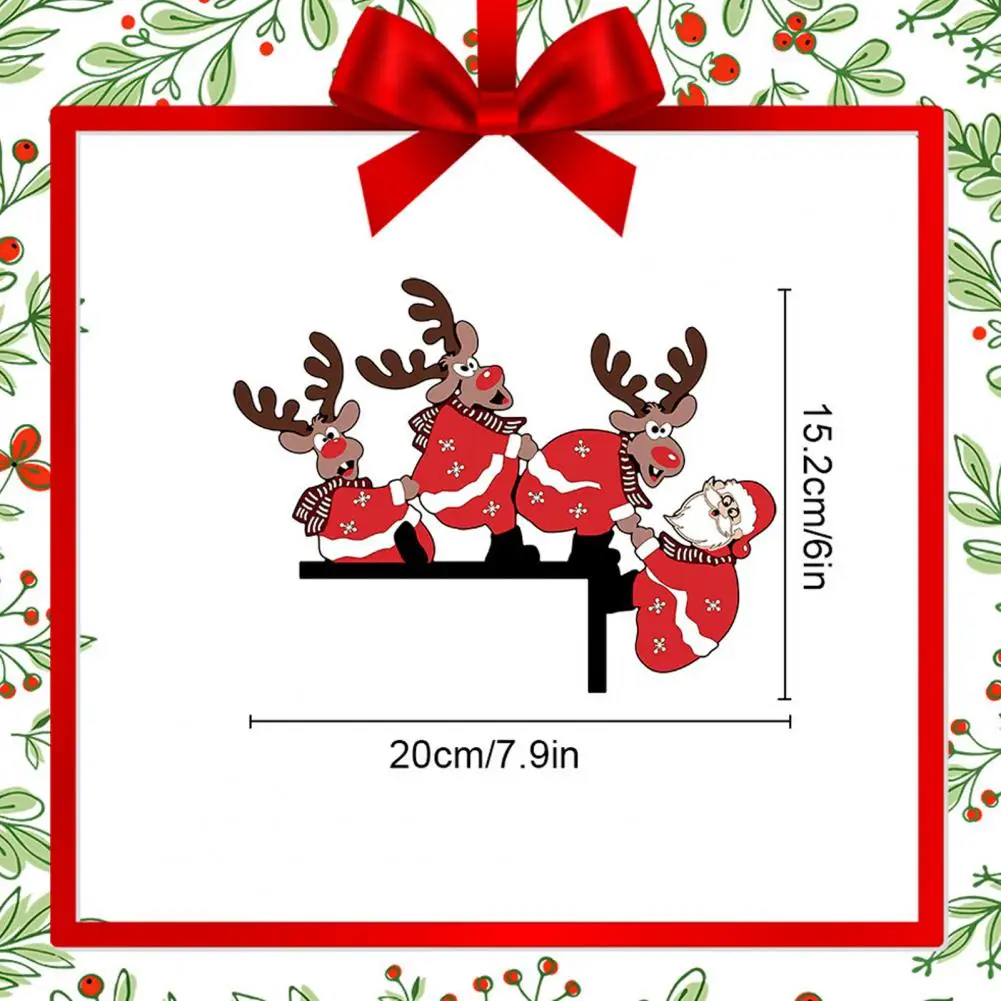 Christmas Door Frame Decoration Wall Christmas Decoration Festive Santa Claus Reindeer Wooden Trim Christmas Door for Happy