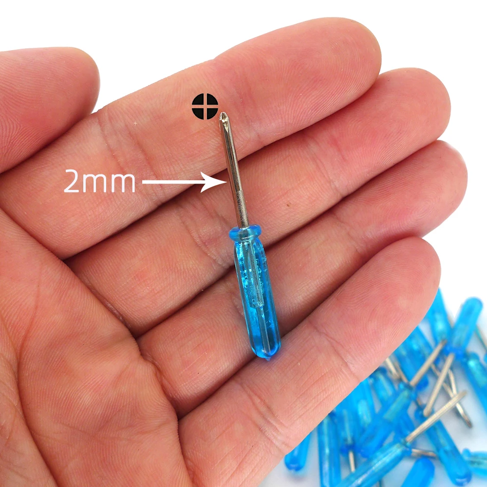 50 stücke Mini 3,0/2,0mm Flache-klinge Schlitz Kreuz Kopf Kleine Schraubendreher Für Handy Xbox 360 Wireless controller Reparatur Öffnen – Detail 5