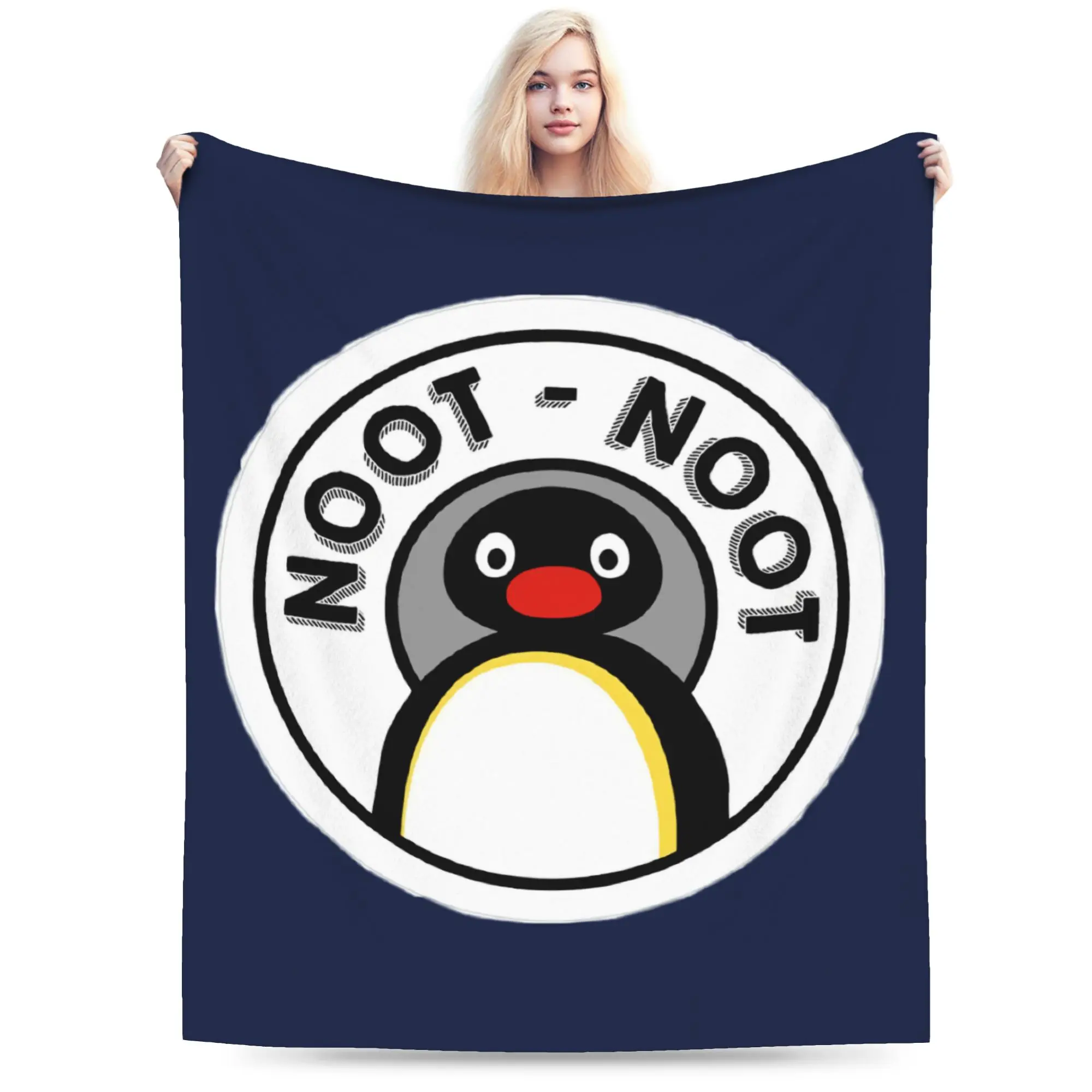Super Soft Pingu Penguin Throw Blanket Premium Flannel Fleece Lightweight  Bed Blanket Fuzzy Plush Blankets All Season Use