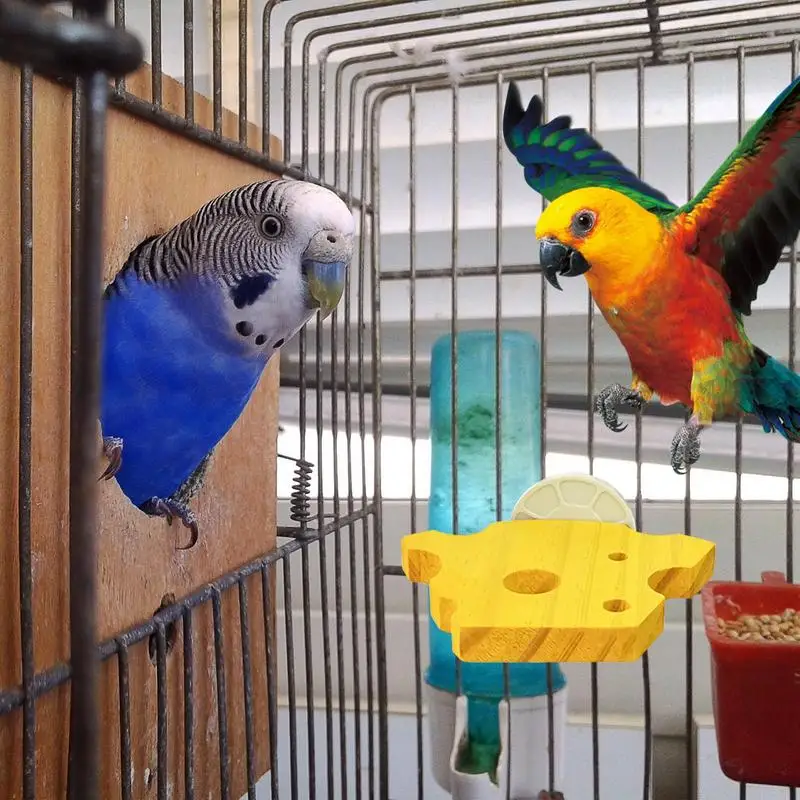 Bird Perch Cheese Shape Wood Stand Perches For Cage Parakeet Perches For Cage Paw Grinding Chewing Bird Perch For Budgies