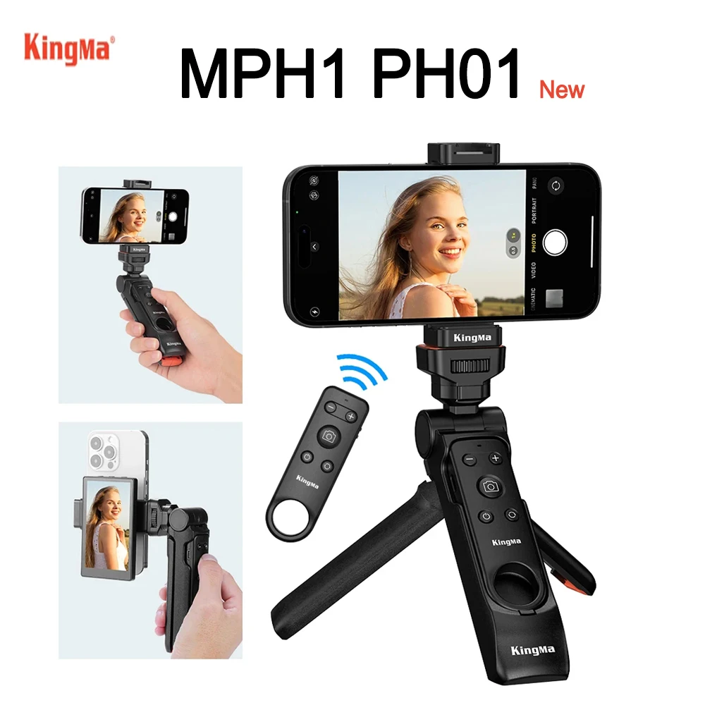 

Bm-mph1 Kingma Vlog Selfie Bracket Phone Holder Smartphone Video Detachable Bluetooth-compatible 15m Wireless Remote Gift