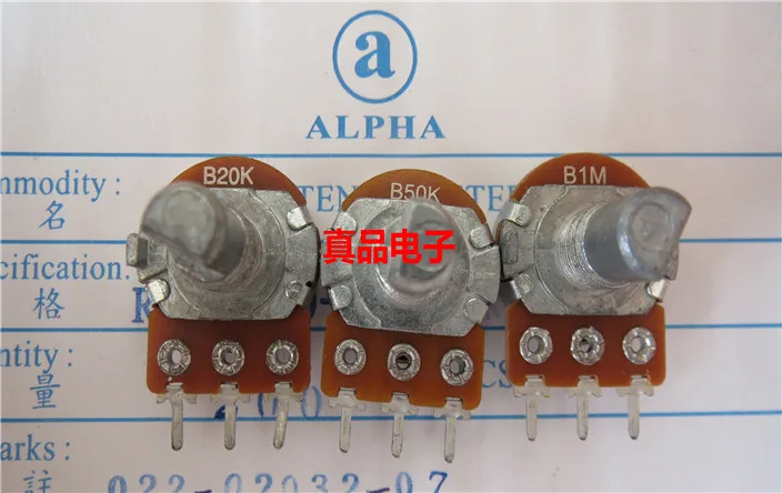 [VK] ALPHA Import Taiwan 148 16 B20K B50K B1M Single Burner Level Potentiometer Handle 15MM switch