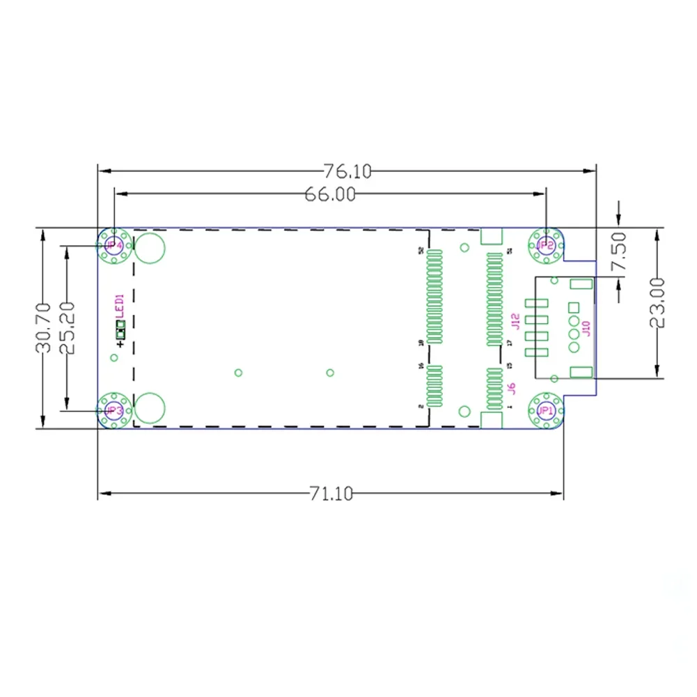4G LTE 모듈 산업용 미니 PCIe-USB(4PIN PH2.54) 어댑터 보드(SIM 카드 슬롯 포함)