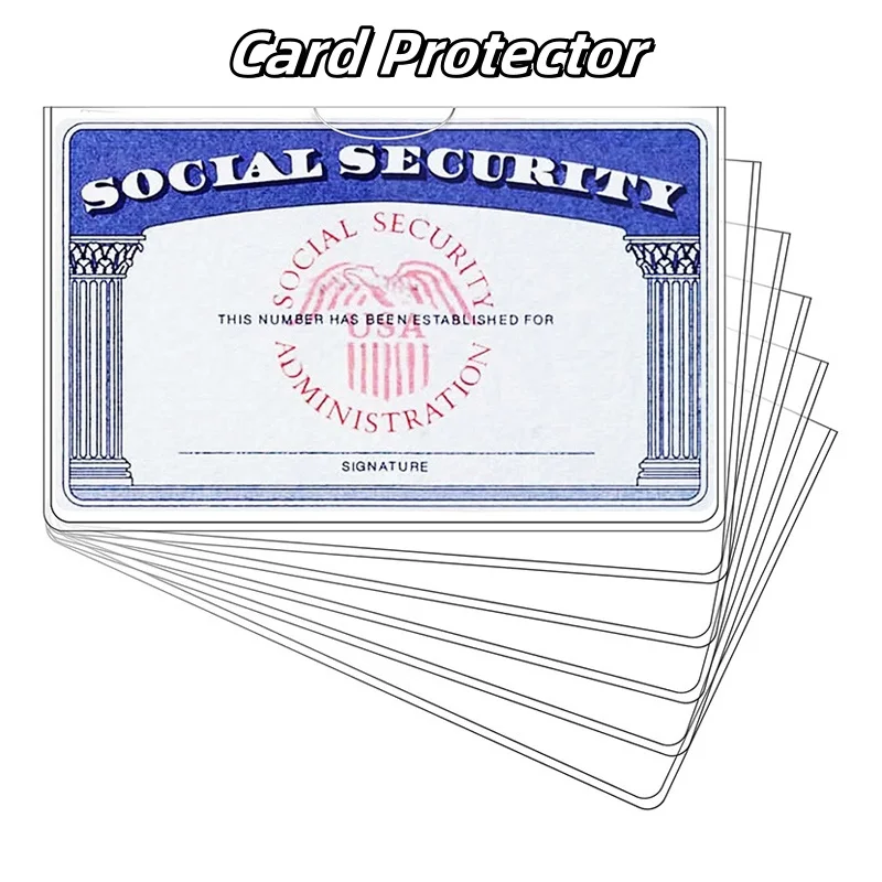 5/16 PCS Social Security Card Holder – Slim PVC Sleeve, Waterproof & Scratch-Resistant, Fits Wallet for Secure Daily Carry