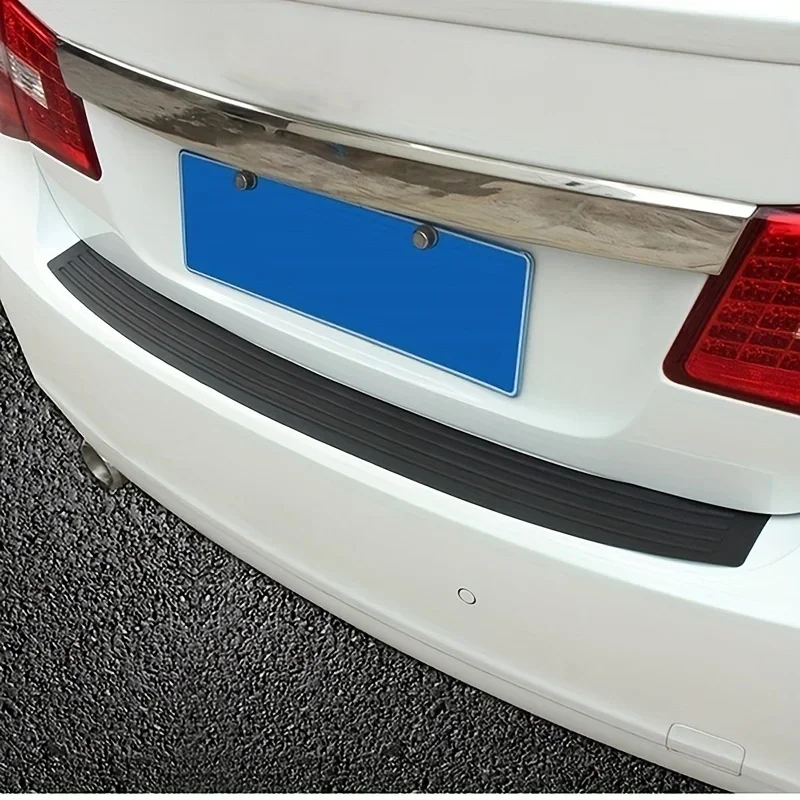 

Universal Car Trunk Door Sill Protector, Rubber Strip Sticker Auto Rear Bumper Guard Scratch Protection Bar Black90cm/35.4in