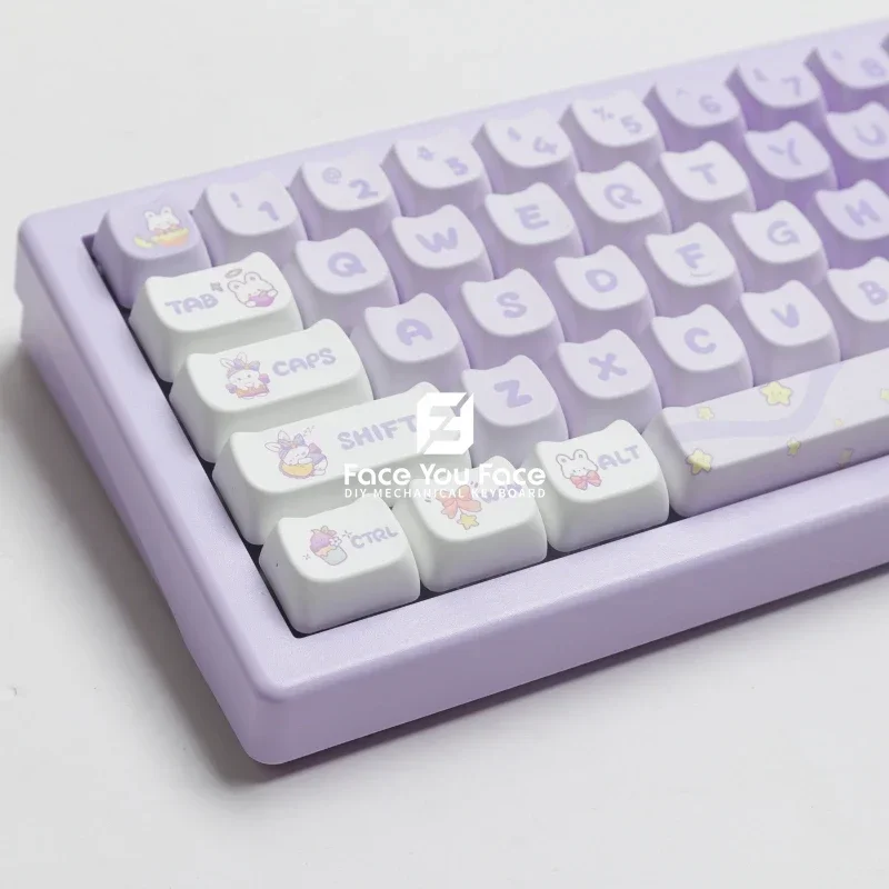 Dream Rabbit 140 Keys/set  MAO Profile GMK PBT Keycaps for Mechanical Keyboard  Dye Sublimation Gaming Keycap Custom Gk61