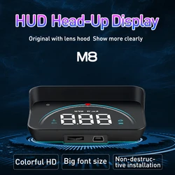 M8 For HUD OBD Car Head-Up Display OBD2 16 Screen Display Overspeed Voltage Warning Electronic Car Electronics Accessories