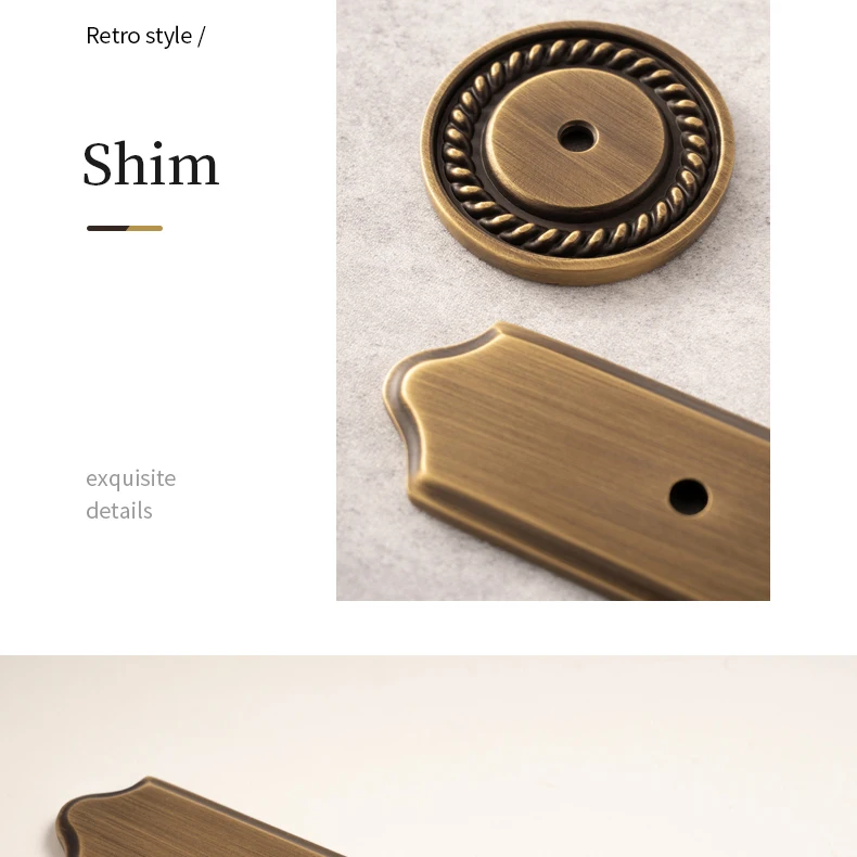 Antique brass cabinet knob with backplate product image 17