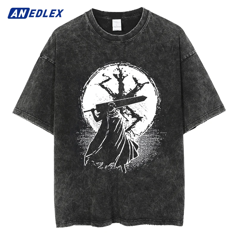 

Men Oversize T Shirts Hip Hop Fashion Vintage Anime Graphic Print Tshirt Streetwear Harajuku Summer Cotton Casual T-Shirt