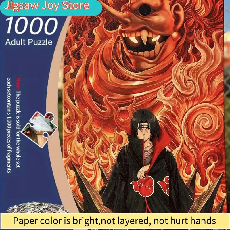 

Пазл с изображением Итачи Учихи, толстый и прочный, из белого картона, с огненным дизайном Сусаноо, портативный, прямоугольный.