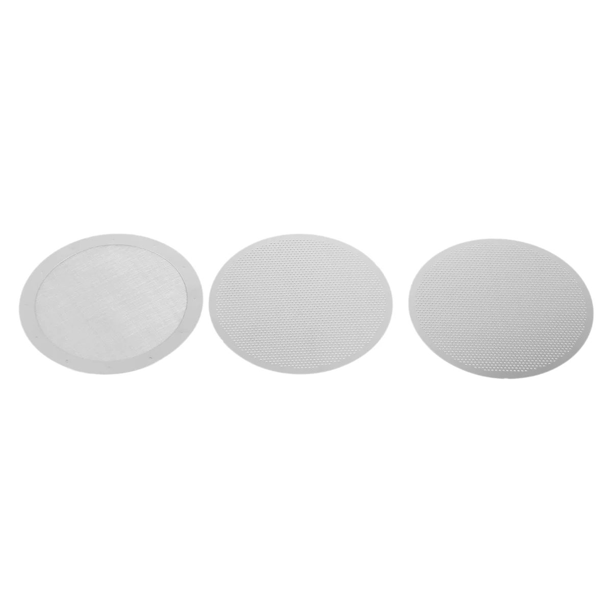 Nuevo Paquete de 3 filtros de café reutilizables de Metal para cafetera AeroPress, cafetera Espresso, plata