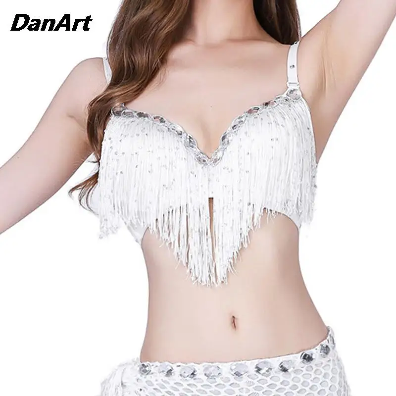 Belly Dance BrasTop European and American Stage Performance Tassel Bra Top Ladies DS Night Club Stage Sequins Beaded Costumes