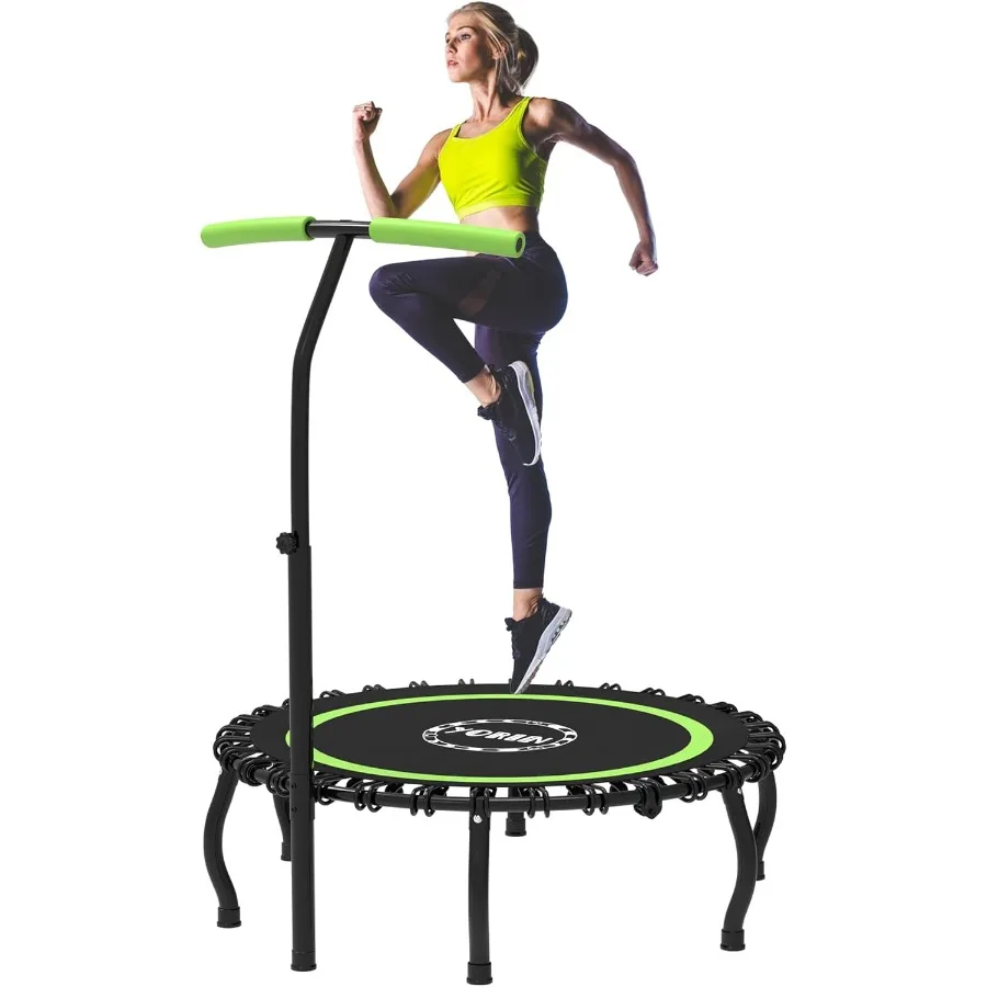 Rebounder-Trampolin für Erwachsene bis zu 150 kg, Indoor-Fitnessgerät, erhältlich in 40, 48, 50 cm, kompaktes Mini-Trampolin