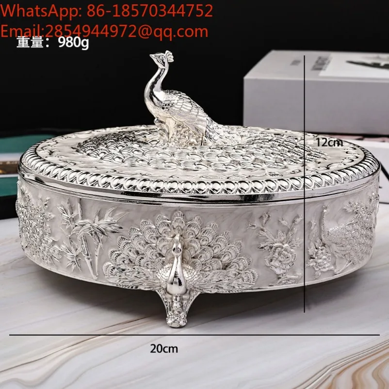 Fruit Plate European Creative Nordic Simple Home with Cover Light Luxury Metal Living Room