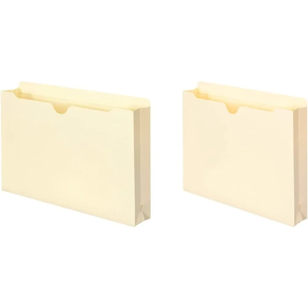

Legal and Letter Size Manila Expanding File Jackets, 50 Pack, Reinforced Tabs, 2-Expansion Capacity