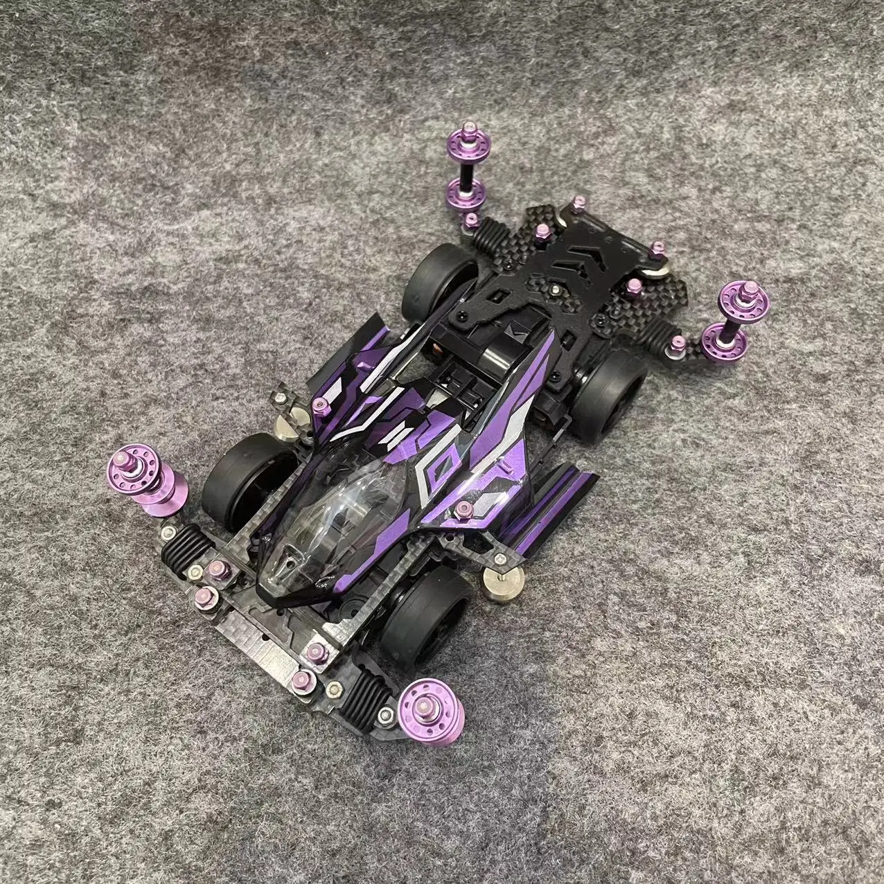 4WD MS/MSL Inner Shock Absorption, Fish-Car Modified CNC High-precision Undulation Set Competition Assembly Racing Car