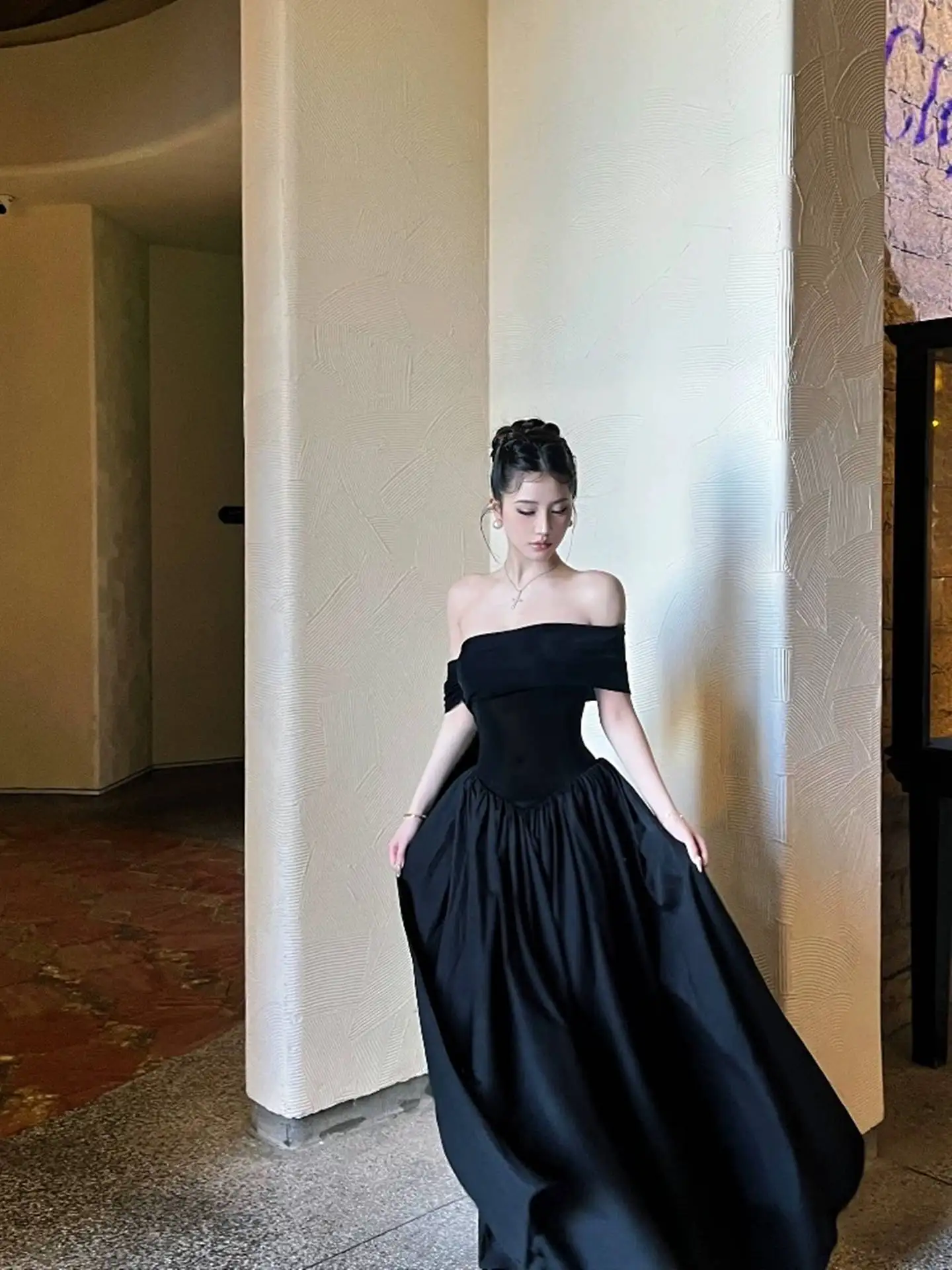 

Платья Женское платье Kawaii Осеннее шифоновое платье с цветочной аппликацией Многослойное плиссированное Эстетика Делицы принцессы Сладкое художественное нежное платье выходного дня