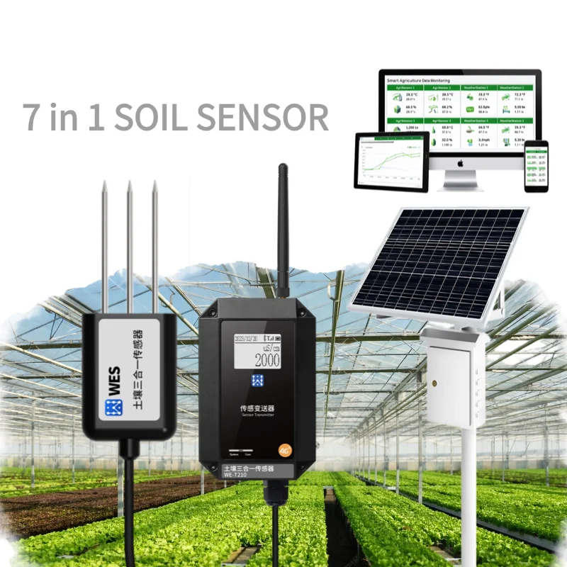 Soil Testing Kit Moisture Sensor 7in1 PH NPK Matériels Agricoles Agricultural Farm Equipment IoT Agricultura LoRa Current Sensor