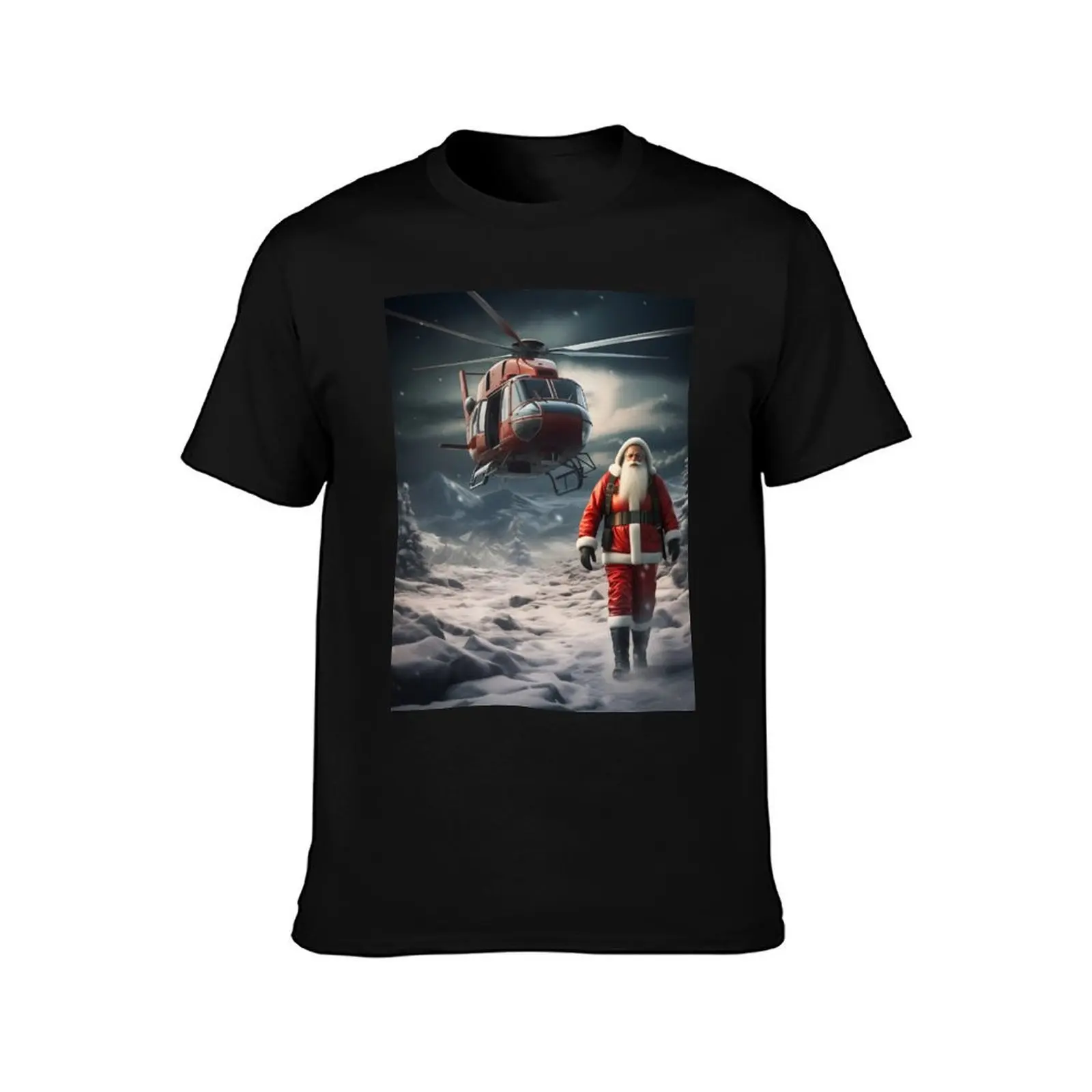 Santa Claus in Winter Wonderland - A Festive Helicopter Journey T-Shirt Cool Dry Performance T-Shirt