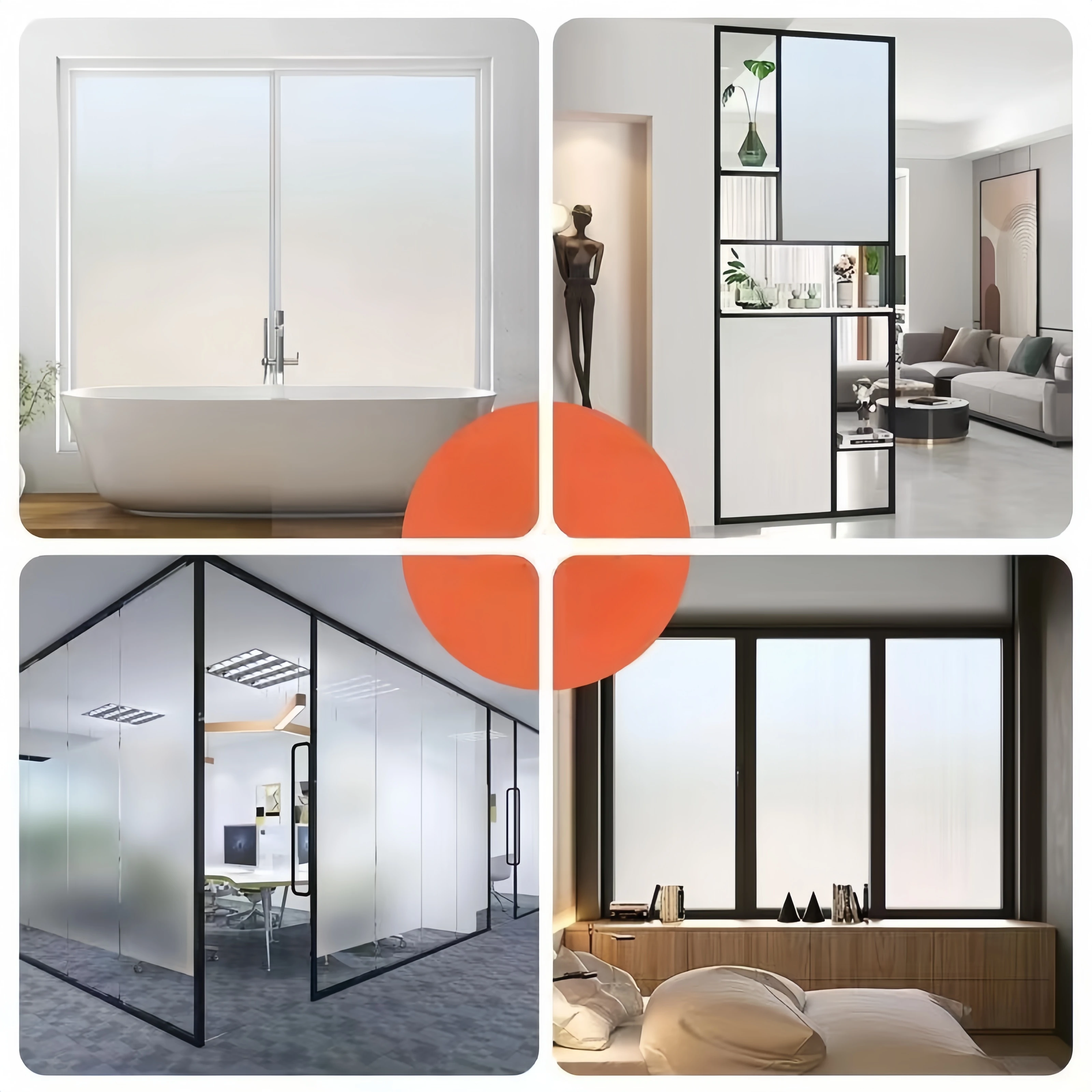 Electrostatic Adsorption Window Film Privacy Frosted Glass Window Sticker Covering Home Translucent Opaque Bathroom, Office Sticker image 4