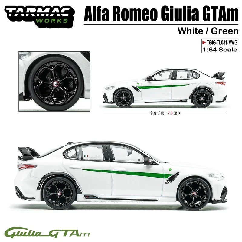 Tarmac Works 1/64 Alfa Romeo Giulia GTAm Rood/Geel Legering Speelgoed Motorvoertuig Diecast Metaal Model Geschenken