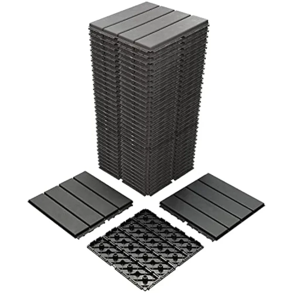 36 sq. ft Plastic Interlocking Deck Tiles, 36 Pack,12