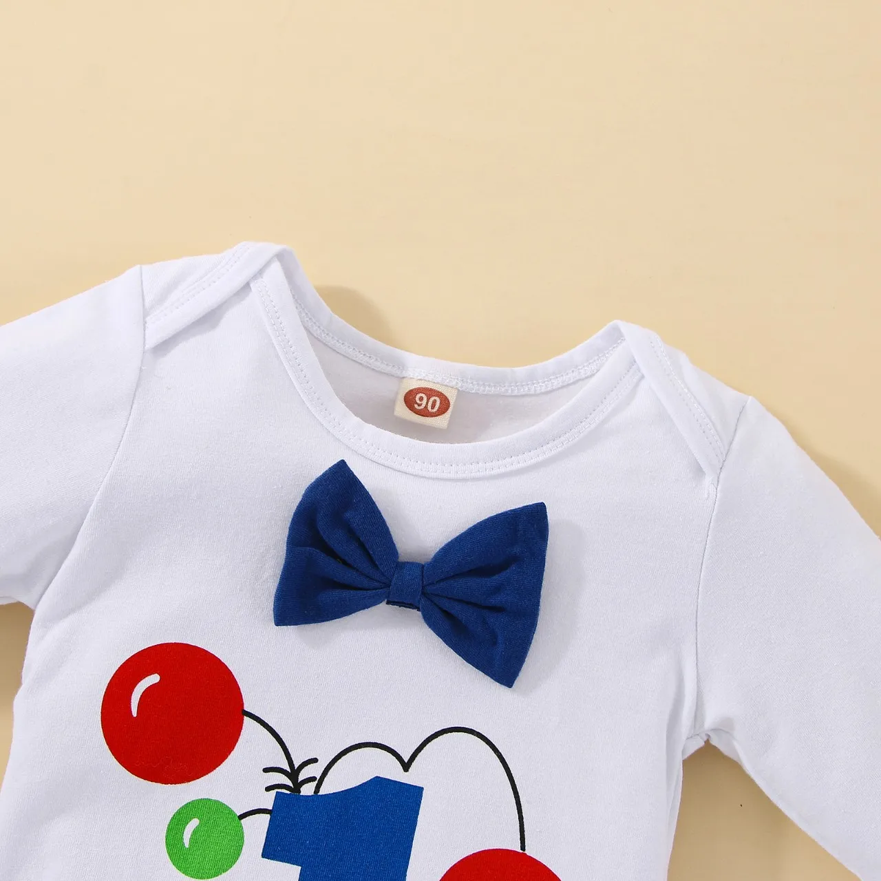 Geburtstagsoutfits für Jungen: Set mit Ballon-Buchstaben "1" Body und Y-Back-Trägerhose, 1. Geburtstag Baby Cake Smash Kleidung – Detail 16