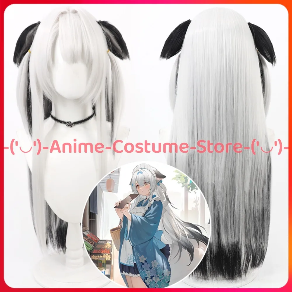 

Azur Lane Kiri Cosplay Wig with Ears Anime Game Character Halloween Carnival Party Costume Wigs Heat Resistant Synthetic Hair