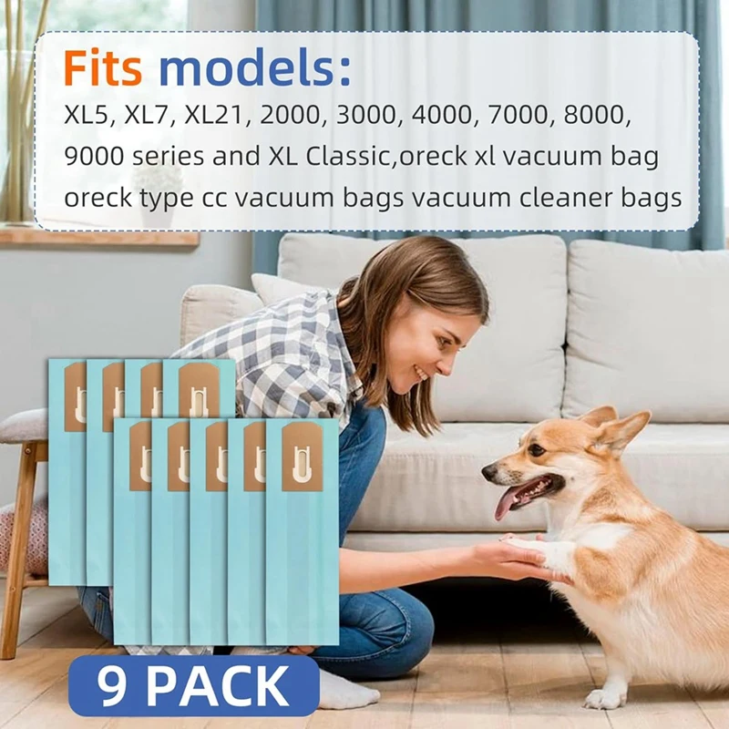 9 pacotes de peças sobressalentes de reposição a vácuo pk80009, acessórios, sacos de limpeza para orck xl xl2000 xl8000 xl9000 e séries comerciais